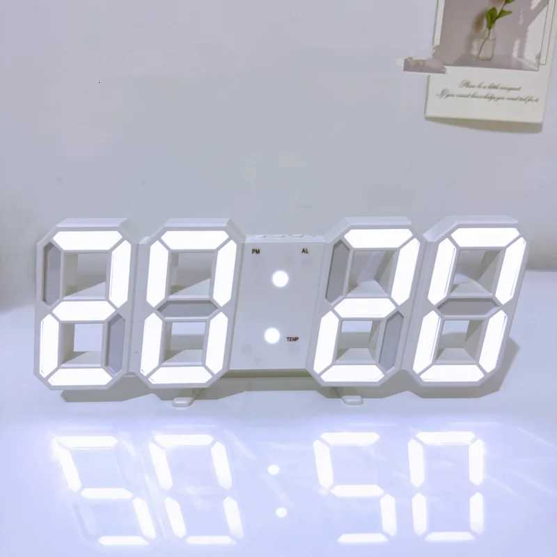 Creative 3D Mantel Clock with Digital Display Night Light Fluorescent Soft Ambient Glow Flicker-Free Desk Decor Gift M251205 - view 7