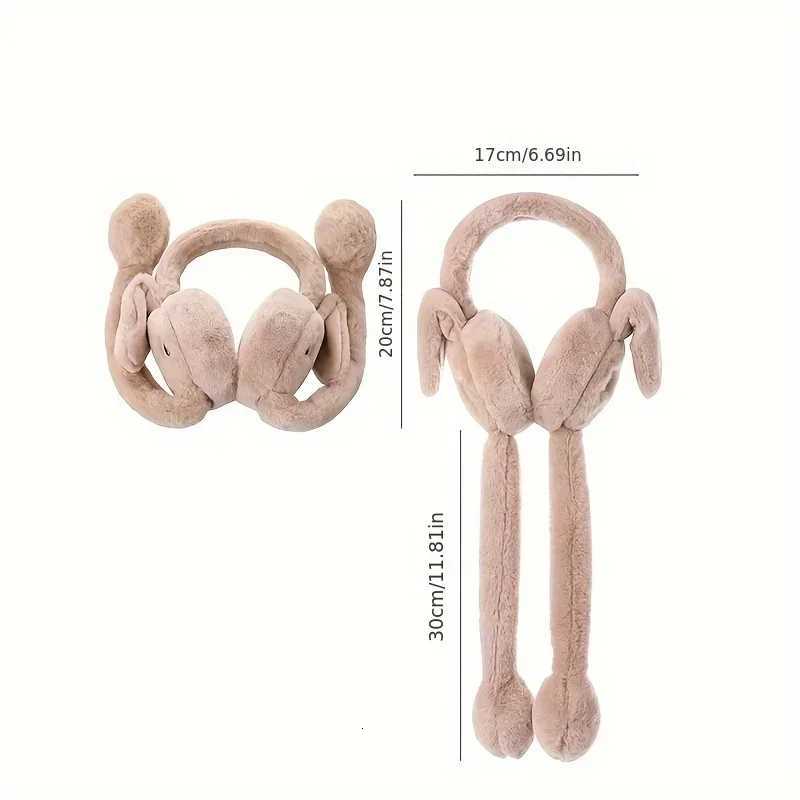 Cartoon Bunny Ear Warmers Plush Knitted Stretchable Polyester Ear Muffs Reusable Cozy Ear Covers for Winter Hand Wash CareXJ251205 - view 5