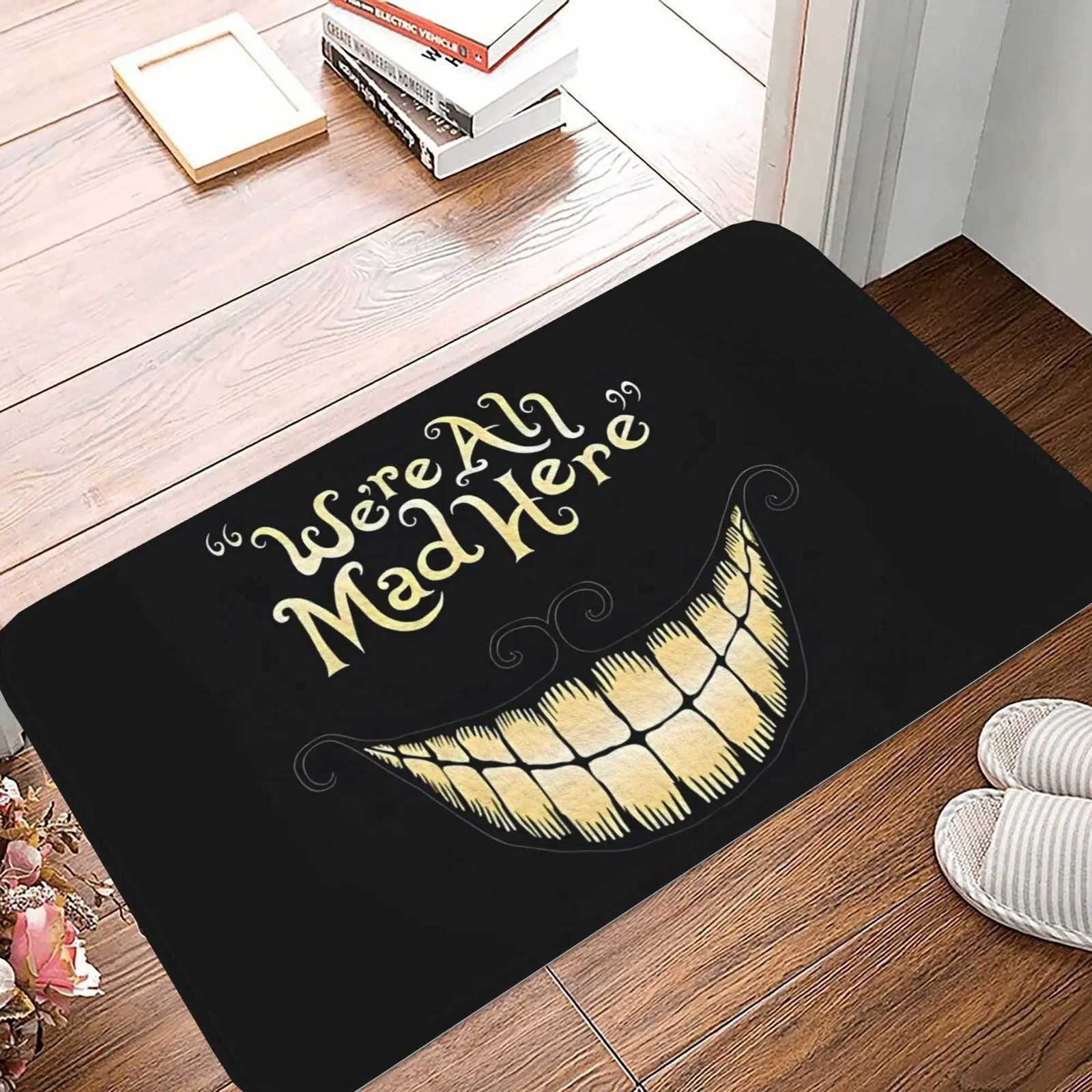 VIKAMA Halloween Scary Face Were All Mad Here Welcome Mat Outdoor Carpet Soft Doormat Living Room Rug For Bedroom H251205