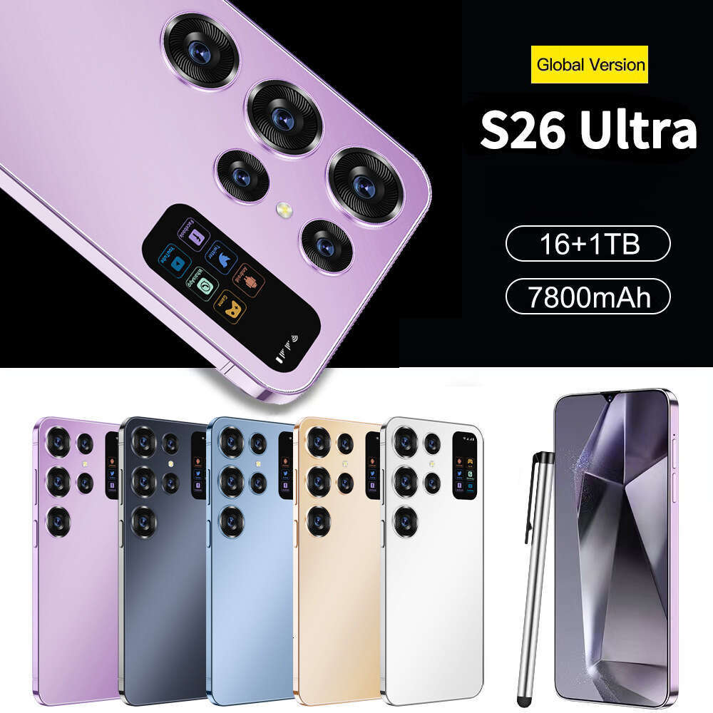 S26 Ultra,Smartphone Android13 7.0 inch,16+1TB ROM,4G Network,Mobile phones,Dual SIM,48+72MP Camera,Cellphones
