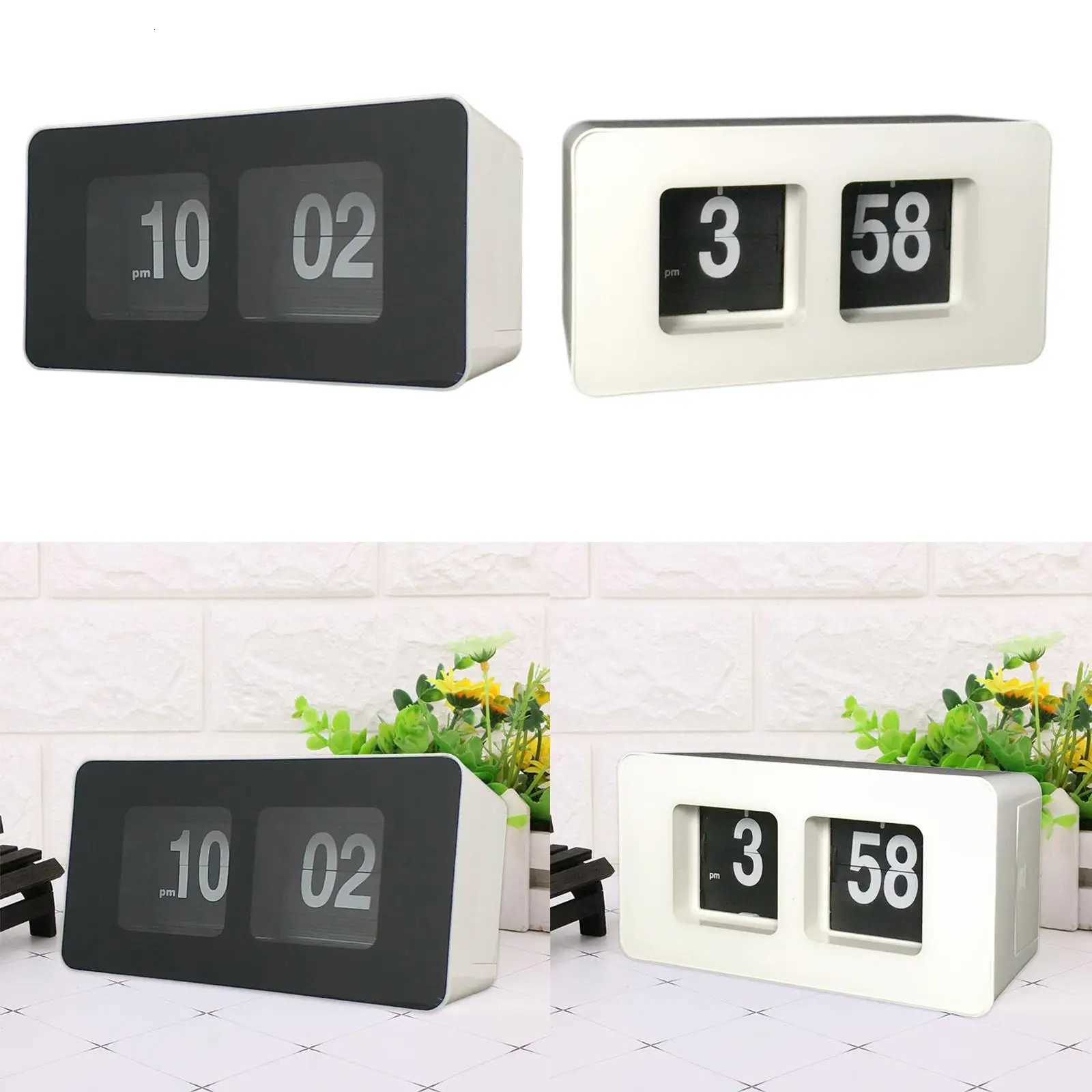 Automatic Flip Clock Battery Operated Desk Clock Table File Down Wall Clock Non Ticking Silent Sweep for M251205 - view 5