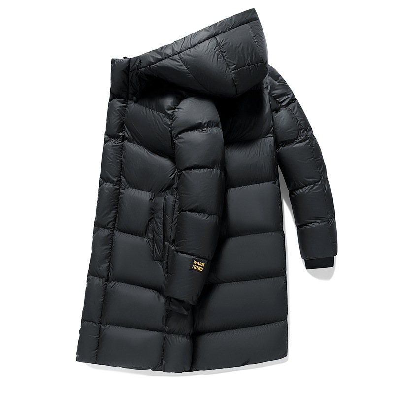 Graphene Mid-Length Cotton Coat for Men: Winter Hooded Casual Padded Jacket, Plus Size, Thickened Warmth, Loose Fit Outerwear