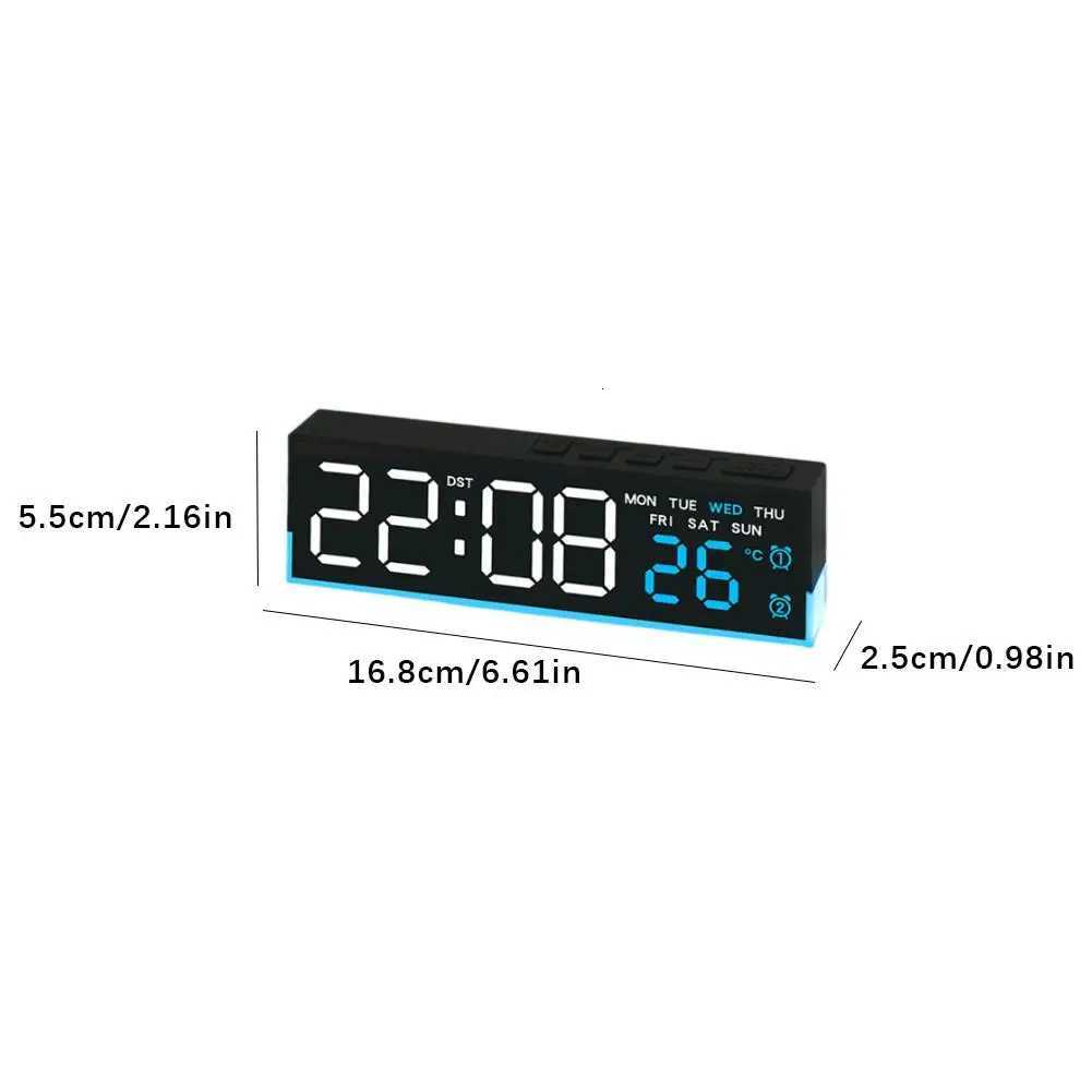 Multifunction Digital LED Alarm Clock - Atmosphere Light Temp/Date/Week Display Dual Alarm Desktop Home Decor Clock M251205 - view 7