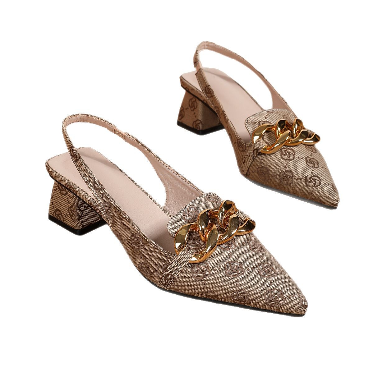 Free shipping Designer Dress Shoes 2025 New Fashionable Versatile Comfortable High Heels for Women Pointed High Heels khaki
