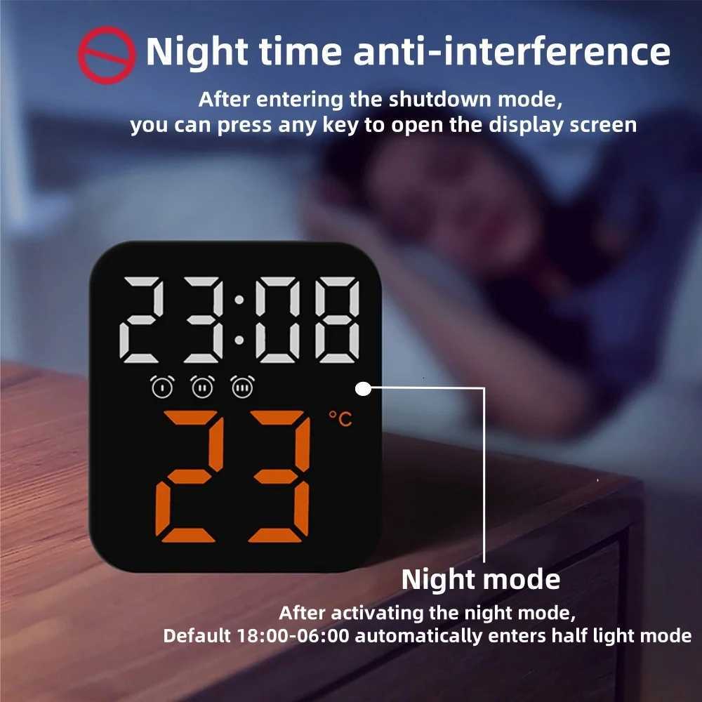 Digital Table clock Desk decoration and accessories Wall Alarm clock bedside desk table alarm clock timepiece electronic clock M251205 - view 4