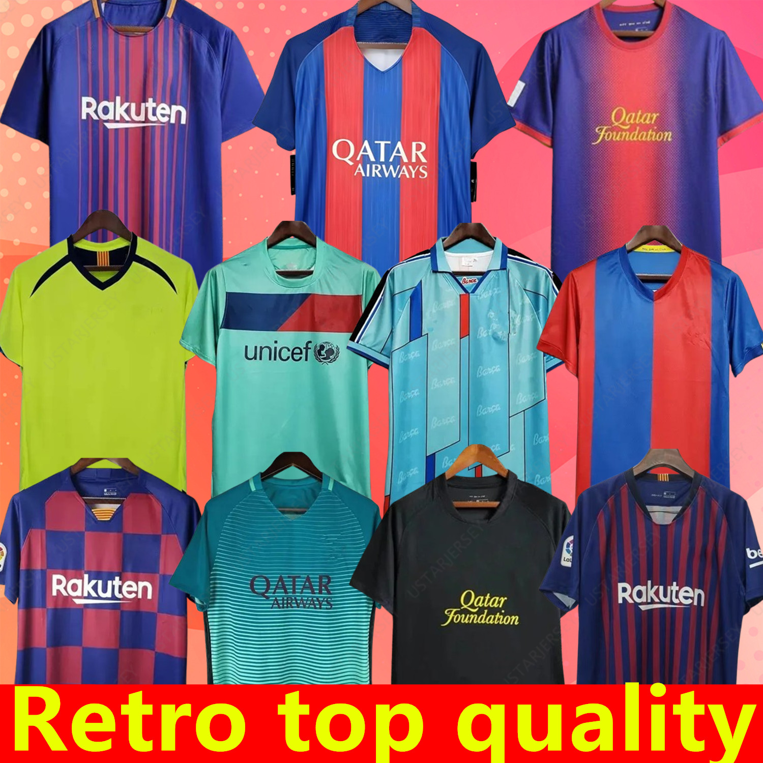 Barcelone Retro Soccer Jerseys RONALDINHO A.INIESTA MESSIS NEYMAR JR XAVI 01 02 03 04 05 06 07 08 09 10 11 12 13 14 15 16 17 18 19 vintage football shirt T 2003 2004 2005 2006