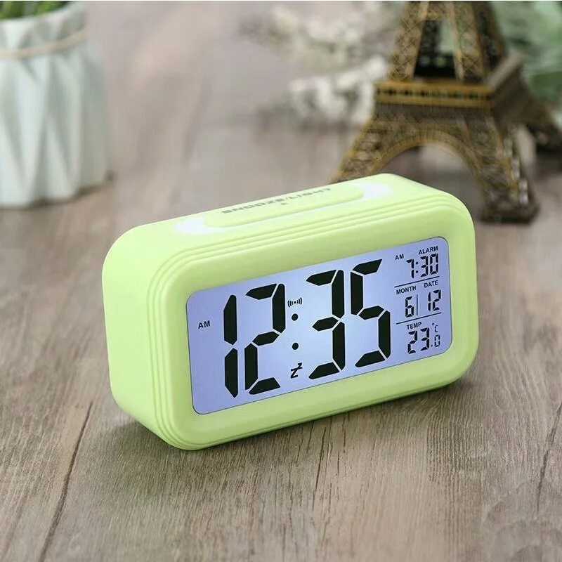 1PC Home LED Digital Alarm Temperature Calendar Snooze Function Alarm Clock Luminous Table Electronic Smart Clock M251205 - view 5