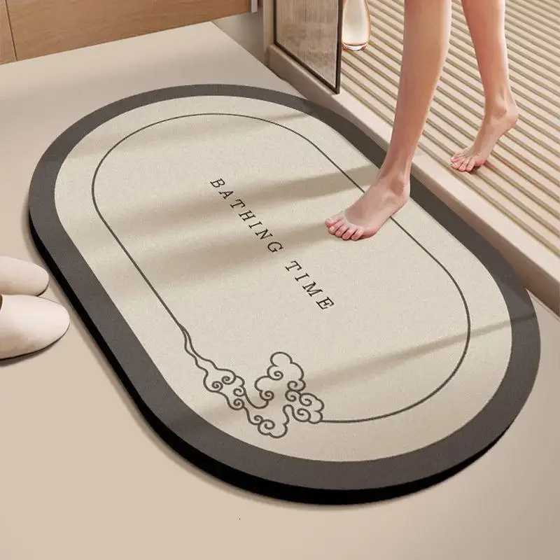 VIKAMA Simple Fashion Diatom Mud Carpet Bathroom Non Slip Waterproof Foot Mat Balcony Laundry Quick Dry Mat Home Decoration H251205