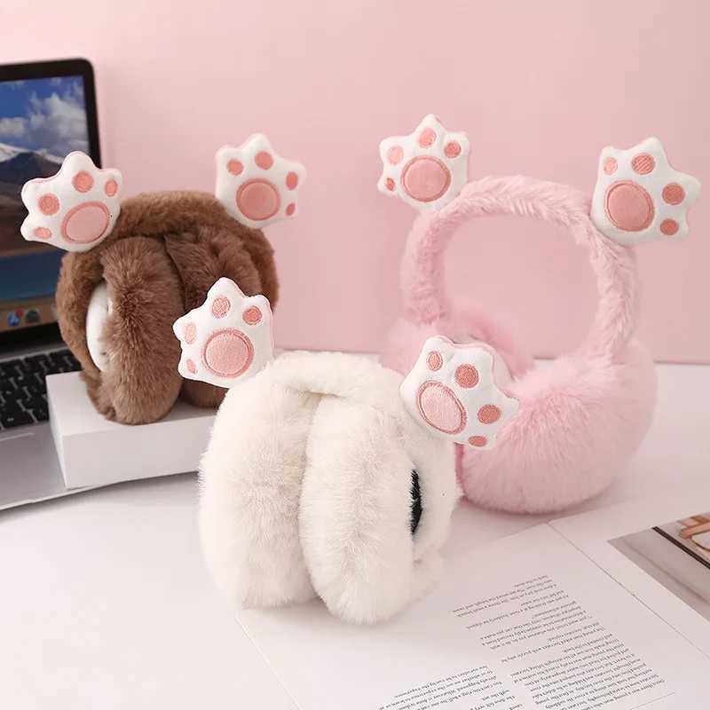 Cute cat paw foldable earmuffs 3D thickened warm winter unisex funny ear coversXJ251205 - view 4
