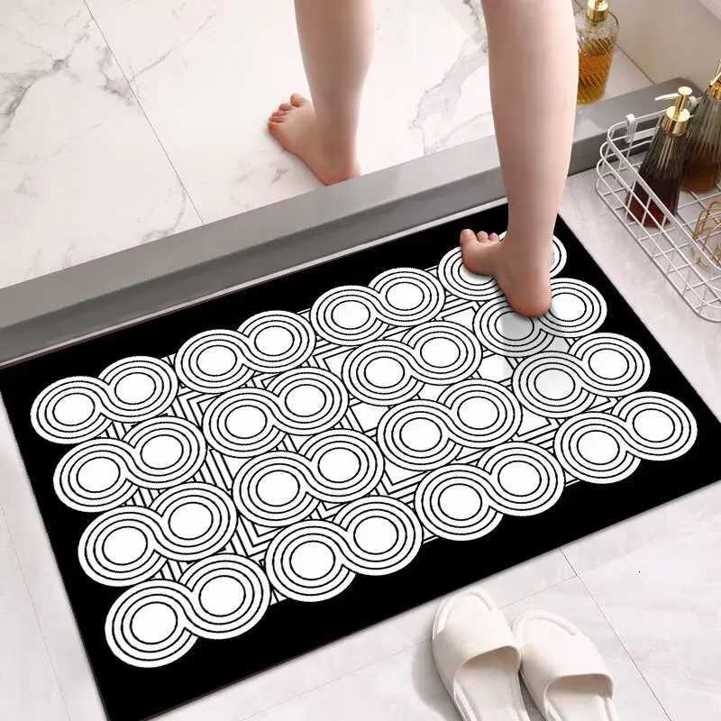 Toilet floor mat soft diatom mud quick drying bathroom door water absorption non-slip foot mat H251205