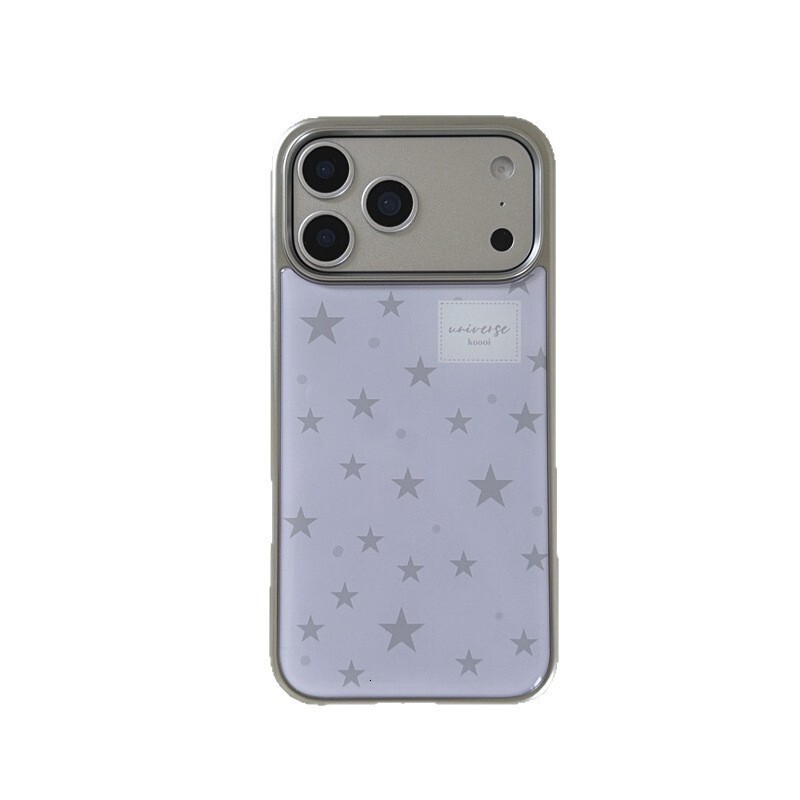 High-end Resin Purple Pentagram Case iPhone 17 Pro Max, Apple 16, 15, Electroplated 14 for Women