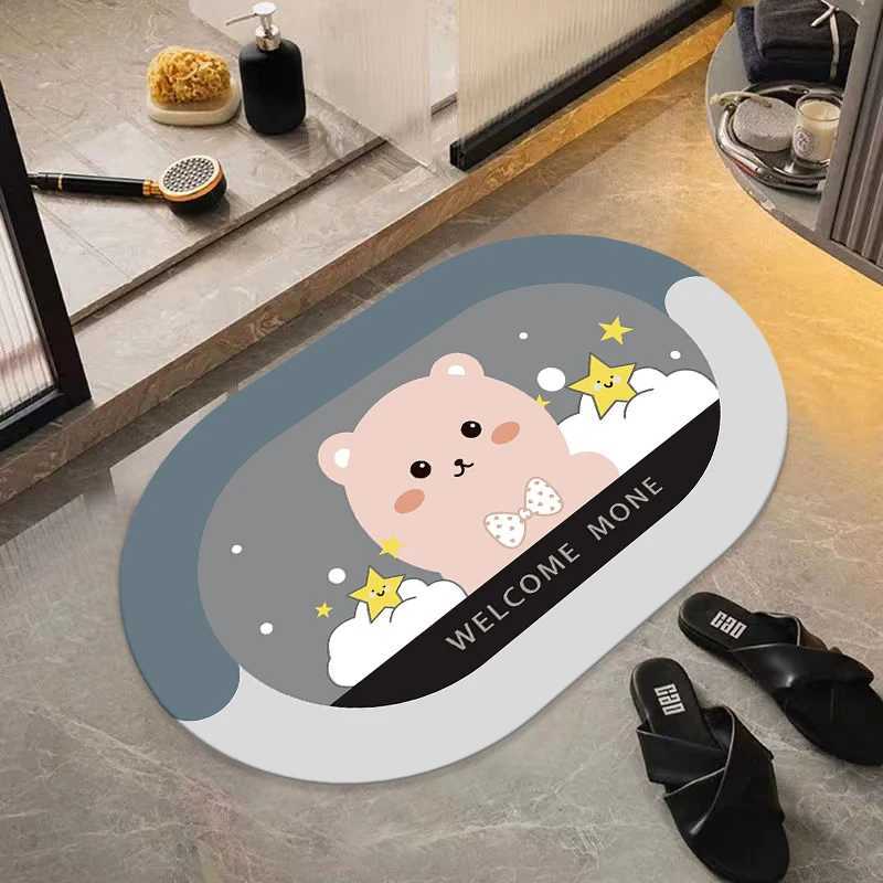 Bathroom Floor Mat Diatom Mud Mat Quick Drying Bathroom Toilet Door Non-slip Foot Mat Toilet Absorbent Mat H251205