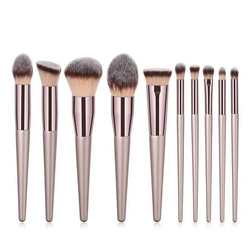 Hot Champagne Makeup Brushes Set for Women Cosmetic Foundation Powder Blush Eyeshadow Kabuki Blending Make Up Brush Beauty ToolsT251205