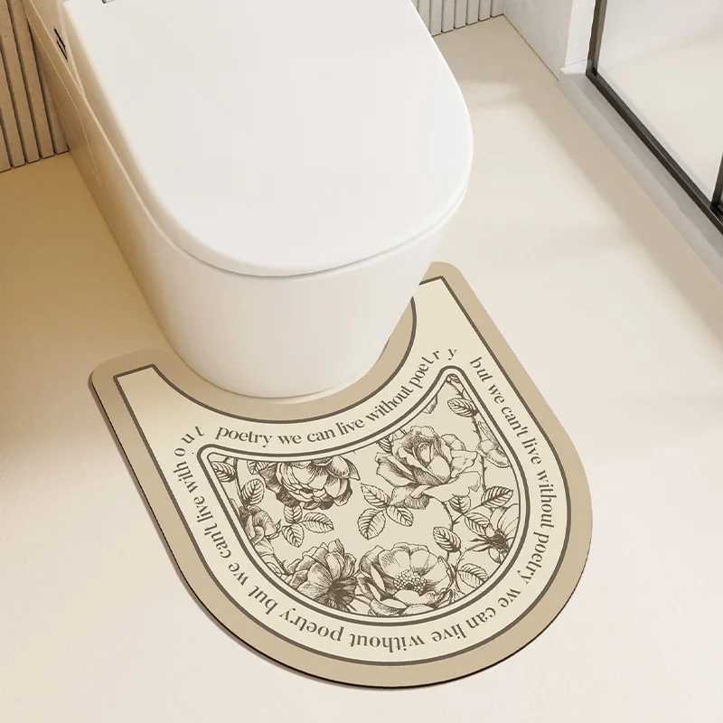 VIKAMA 3PCS Bathroom Water Absorbing Soft Pvc Floor Mat U-Shaped Toilet Seat Pad Anti-Slip Wash Basin Carpet Home Decoration H251205