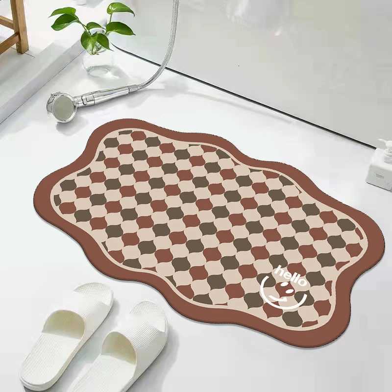 Japanese cartoon bathroom absorbent floor mat diatom mud foot mat toilet household anti-skid mat H251205