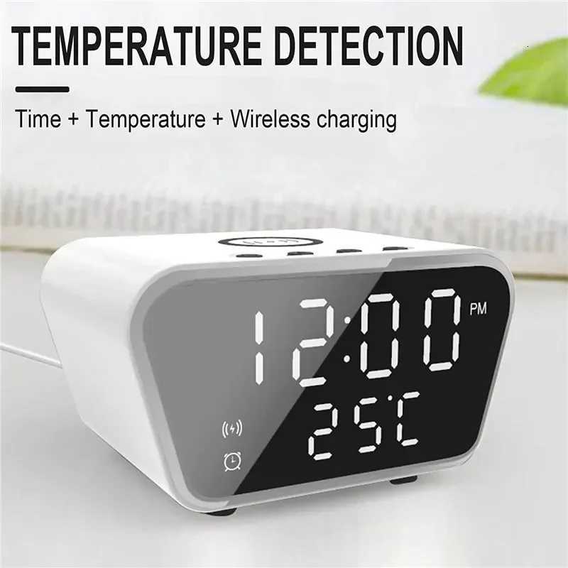 Wireless Charger Pad LED Digital Alarm Clock Desktop Temperature Phone Chargers Stand 15W Fast Wireless Charging Dock Station M251205 - view 7
