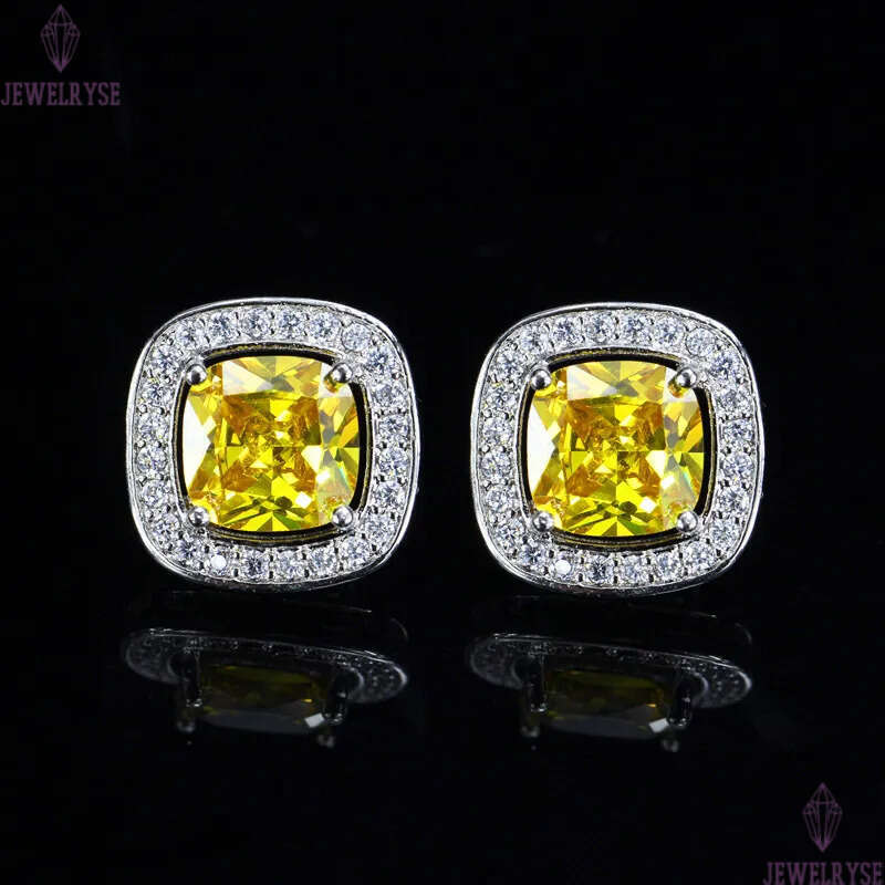 Multicolor Square Stud earring designer for women Party AAA Cubic Zirconia Designer Earringsopper Jewelry White Blue Red Diamond Silver Gemstone Earri