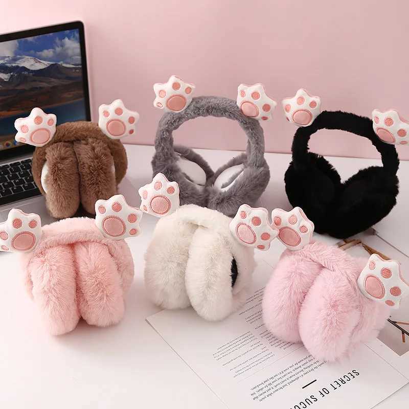 Cute cat paw foldable earmuffs 3D thickened warm winter unisex funny ear coversXJ251205