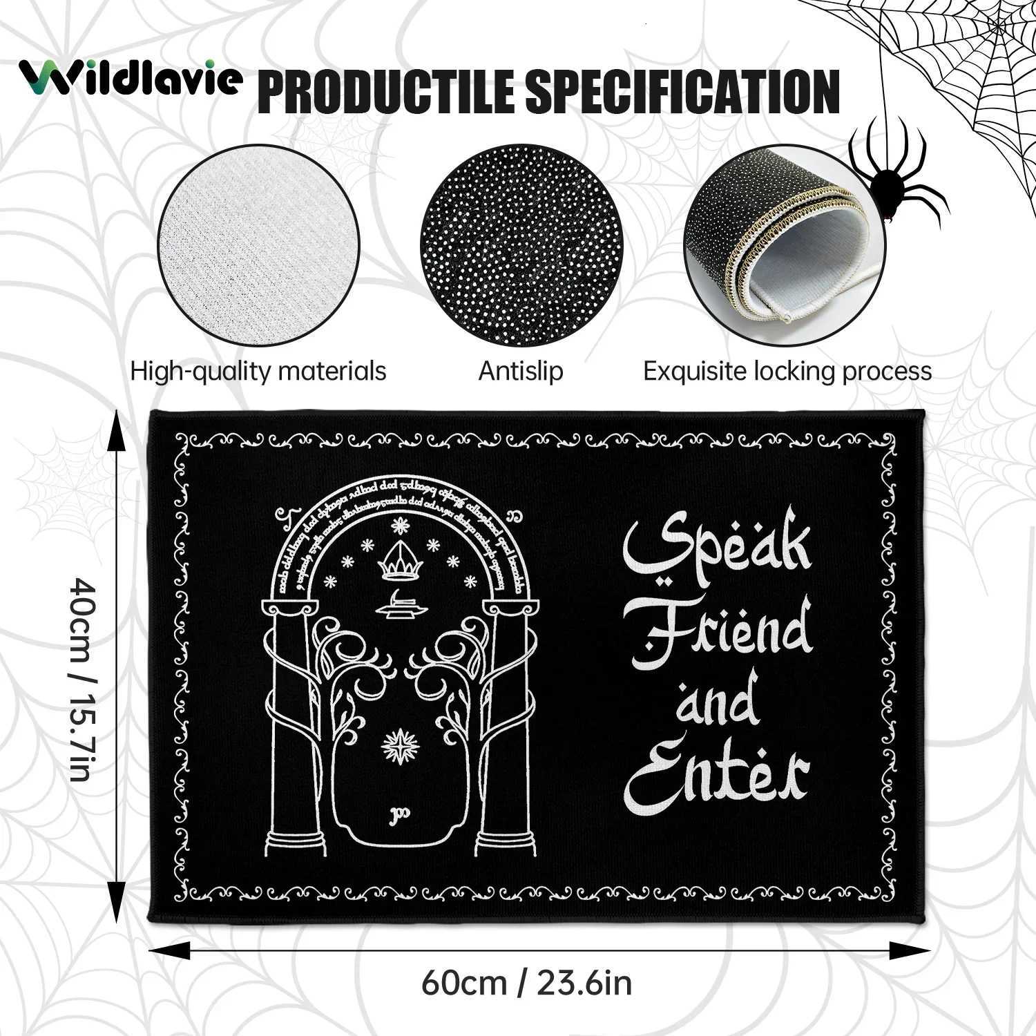 VIKAMA Gothic Black Carpet Welcome Mat Doormat Entranceway Front Door Mat Rug For Bedroom DoorOutdoor Carpet Home Decor H251205