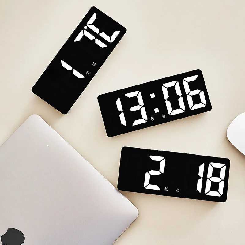 Creative Number Clock Color Nightlight Temperature Calendar Alarm Clock LED Large Number Electronic Clock Backlight Home Decor M251205 - view 4