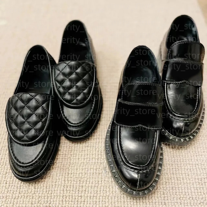 designer Loafers women monolith shiny black leather simplicity luxury matte chunky sneakers classic casual single shoes dress shoe Wedding