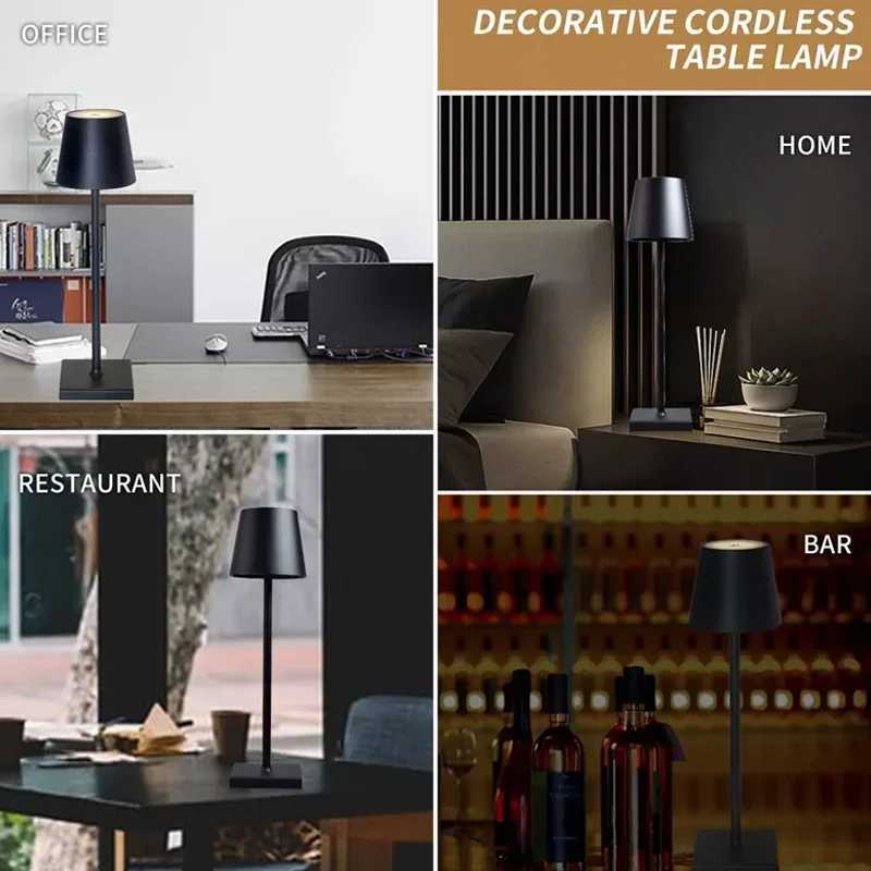 LED Desk Lamp Portable Table Lamps Luxury Modern lamparas de mesa Wireless Bedside Lamp USB Rechargeable Night Light Waterproof Z251205