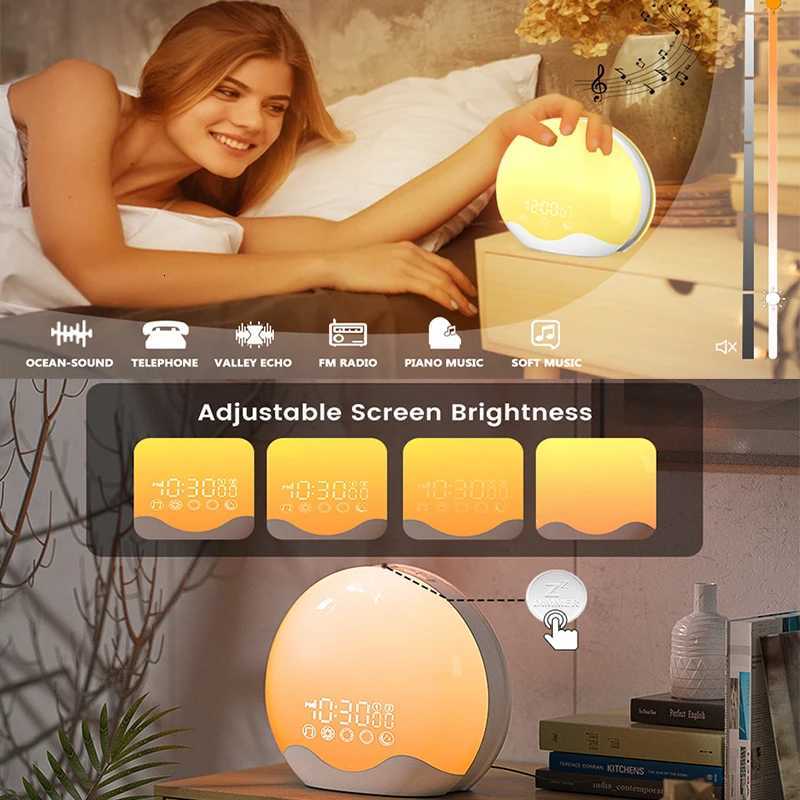 Sunrise Alarm Clock with Awakening Light Digital Sleep Sound Night Light Desk Clock Sleep Aid Device Color Changing Perfect Gift M251205 - view 4