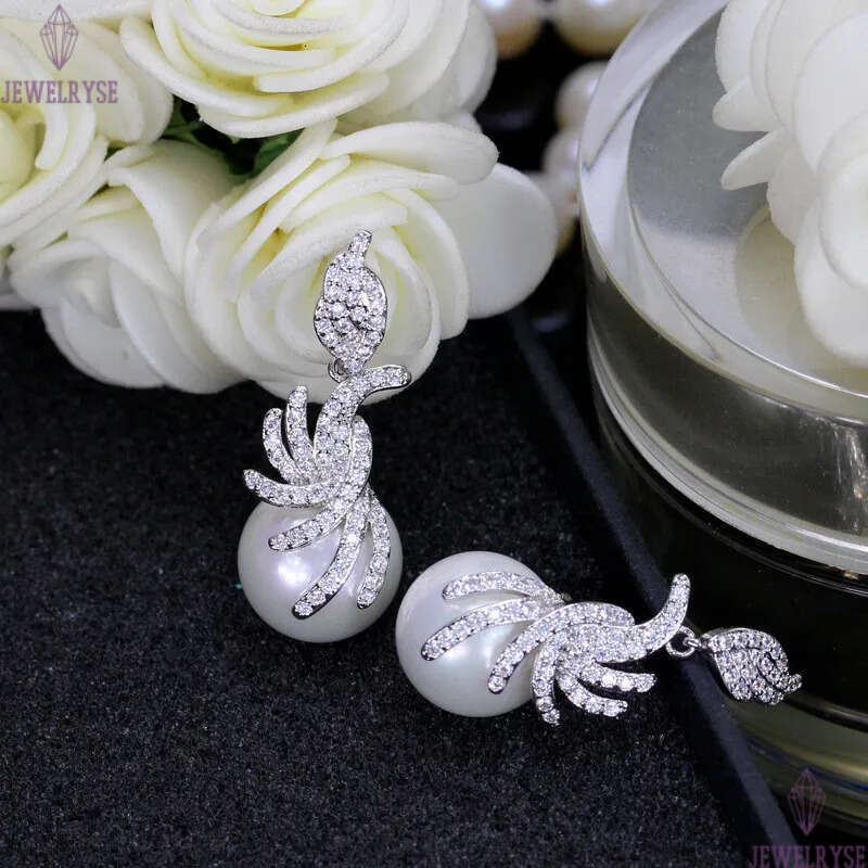 Luxury Charm Pearl earring designer for woman AAA Cubic Zirconia Silver Plated South American Water Drop White Diamond Earrings Jewelry For Women Teen