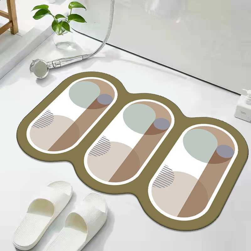 Soft diatom mud absorbent floor mat bathroom door entry non-slip foot mat toilet small carpet H251205