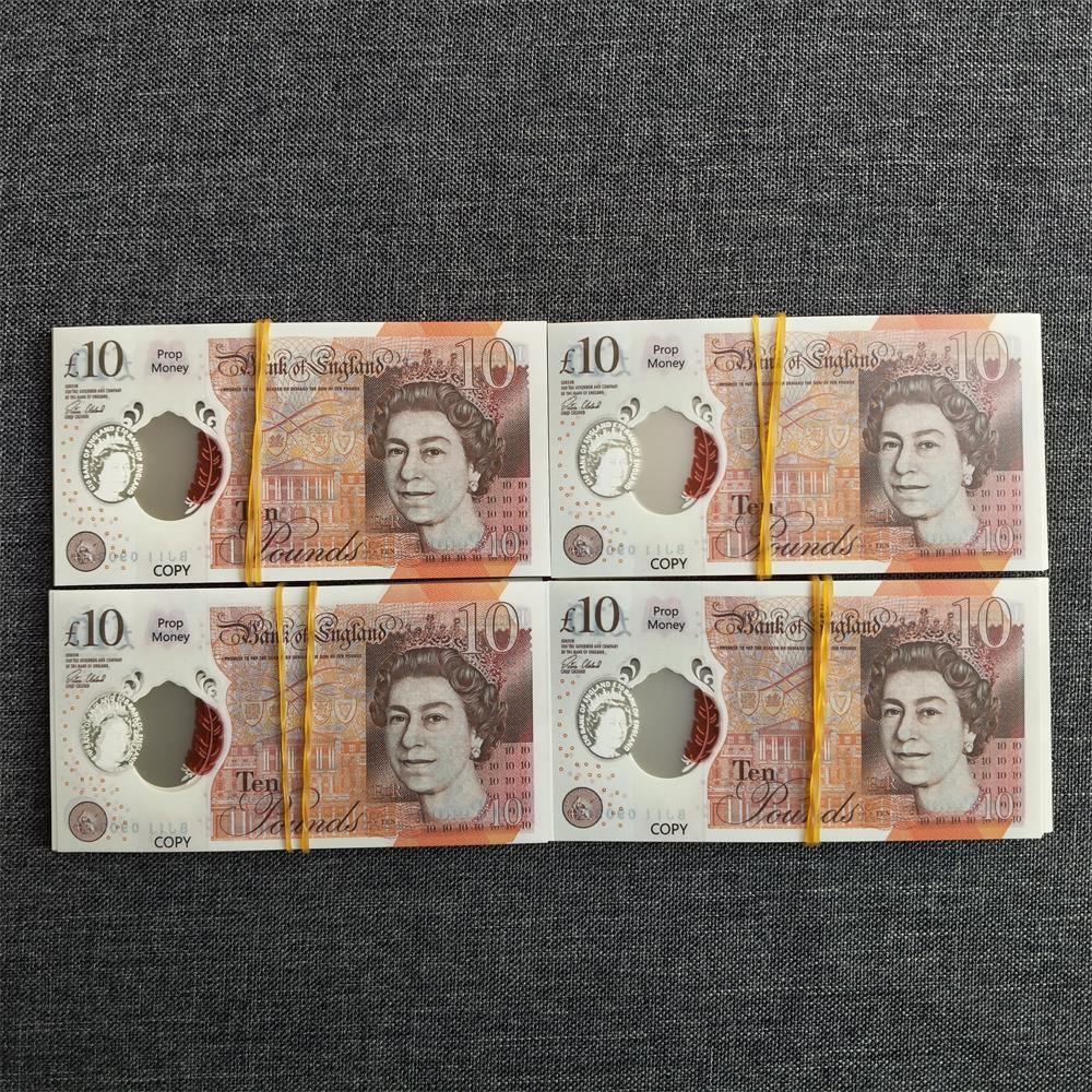 5A BEST Quality Matte Effect Plastic Polymer Prop UK GBP Pound Note 10 20for Video Holiday Special Halloween Wedding Birthday 70*37mm 50%