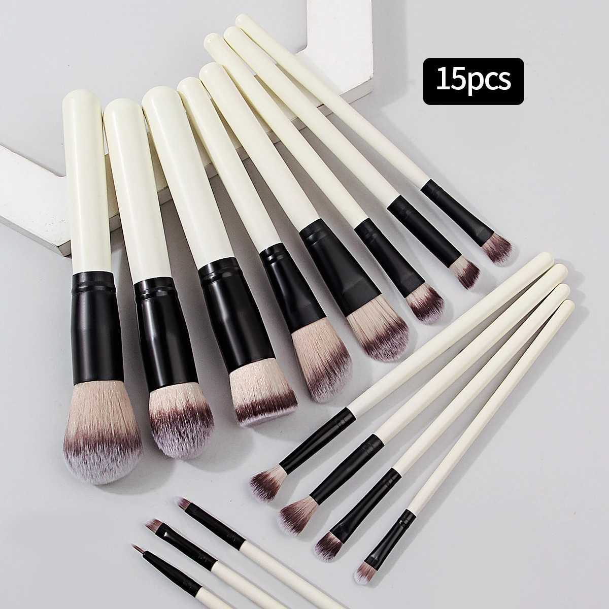 15Pcs Premium Makeup Brushes Set Foundation Brush with Eyeshadow Details Brushes Soft Bristle for Travel School BeginneT251205