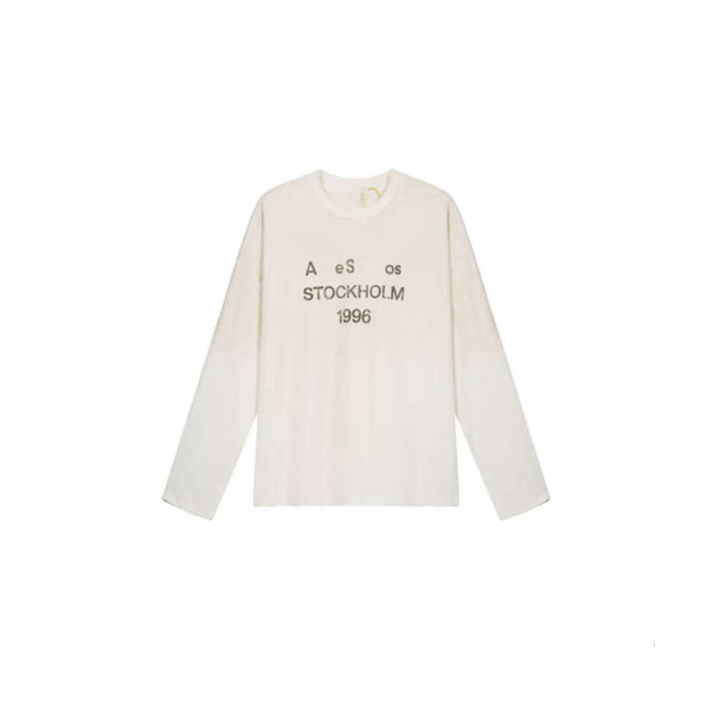 Acnes Shirt Womens Vintage Print Long Sleeve Sports Tshirt Luxury France Designer Stockholm 1996 Crewneck Sweatshirt Spring Summer Thin Style Tracksit Tops 03F
