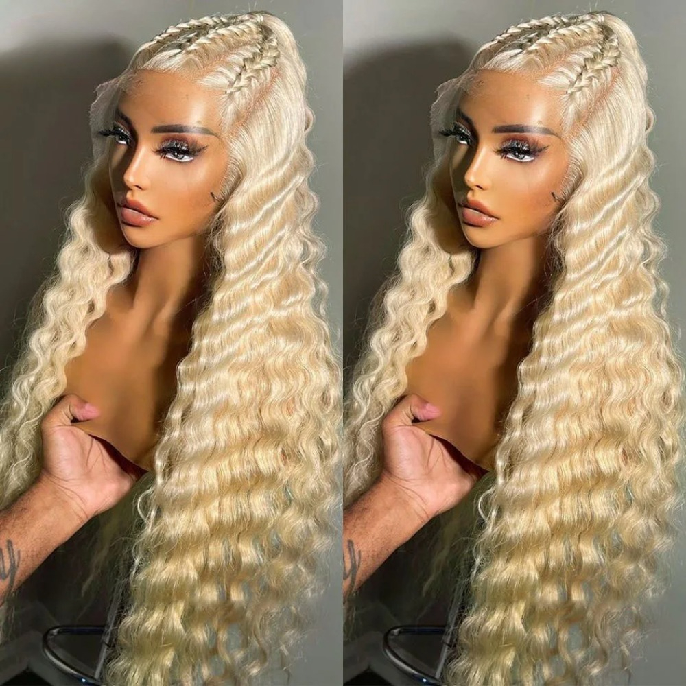 613 Hd Transparent Lace Front Wig Curly Human Hair Wigs 180 Density Blonde Wig 360 Full Lace Wigs for Women Glueless Lace Frontal Wigs
