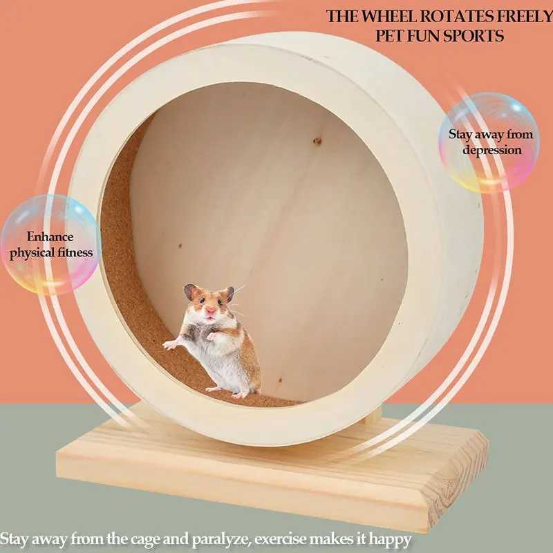 Hamster Golden Bear Wooden Solid Wood Running Wheel Silent Running Wheel Runner Roller Landscaping Toy Supplies M251205