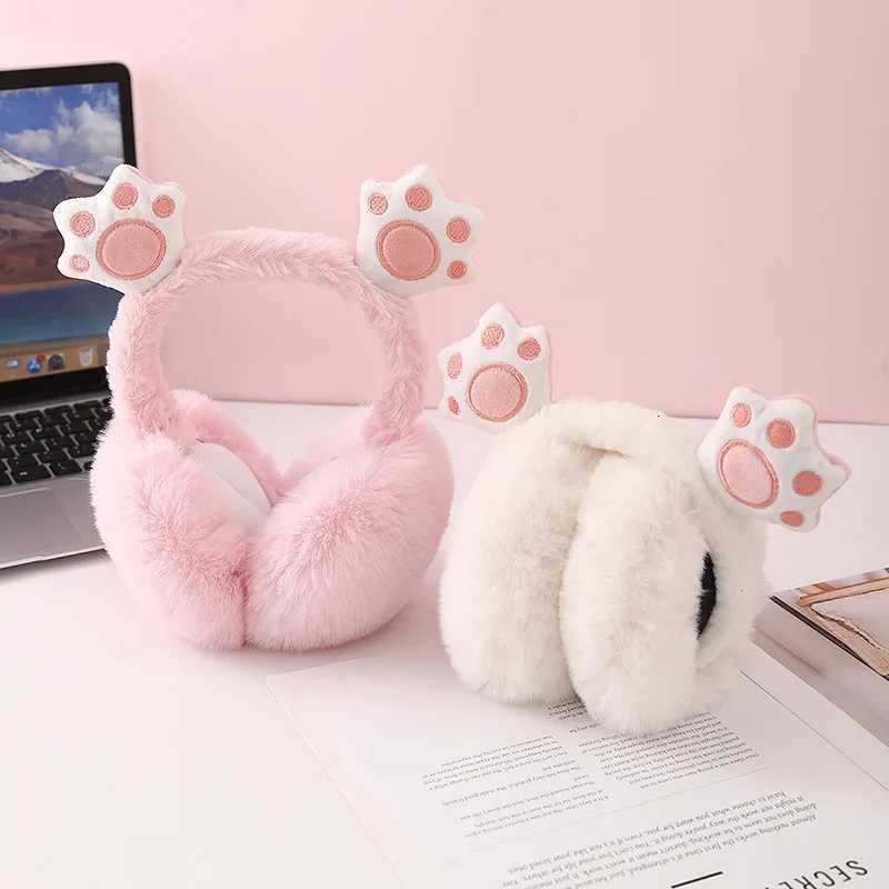 Cute cat paw foldable earmuffs 3D thickened warm winter unisex funny ear coversXJ251205 - view 3