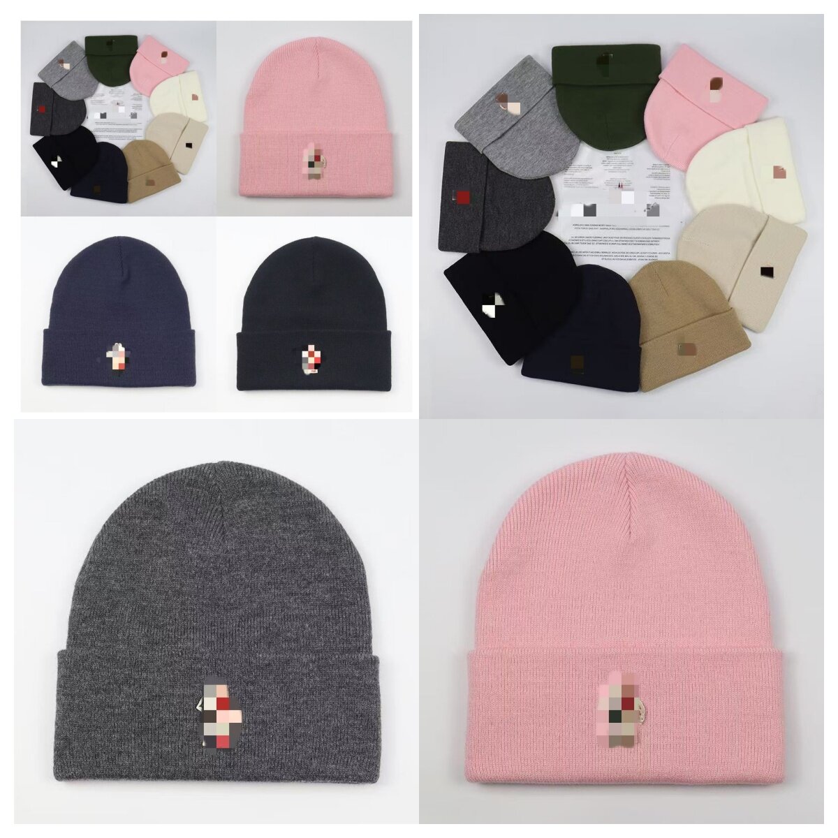 M brand New Woolen Plain Knitting Weave Beanies Bonnet Hat Cap Brand Designer Girl Woman Man Boy 2026 Skull Caps knitted hat