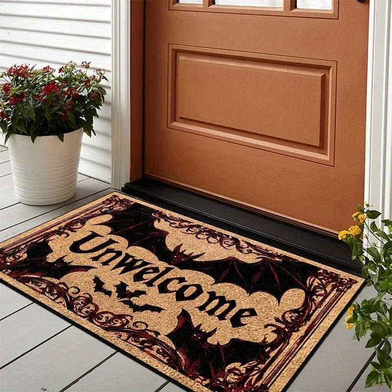 VIKAMA Halloween Carpet Bat Unwelcome Personty Carpet Door Mat Non-Slip Floor Mat Dark Series Outdoor Carpet Home Decoration H251205