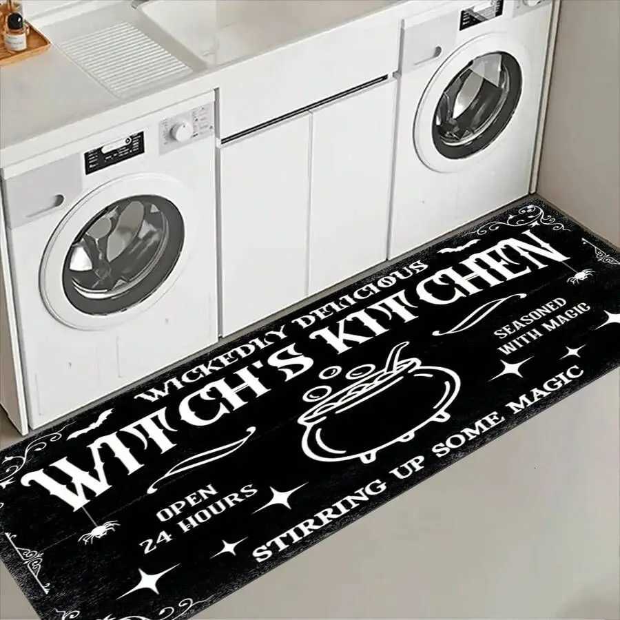 VIKAMA 1/2pcs Halloween Kitchen Rug Witch Outdoor Non-Slip Doormat Gothic Home Decor Laundry Room Hallway Rug Rag H251205