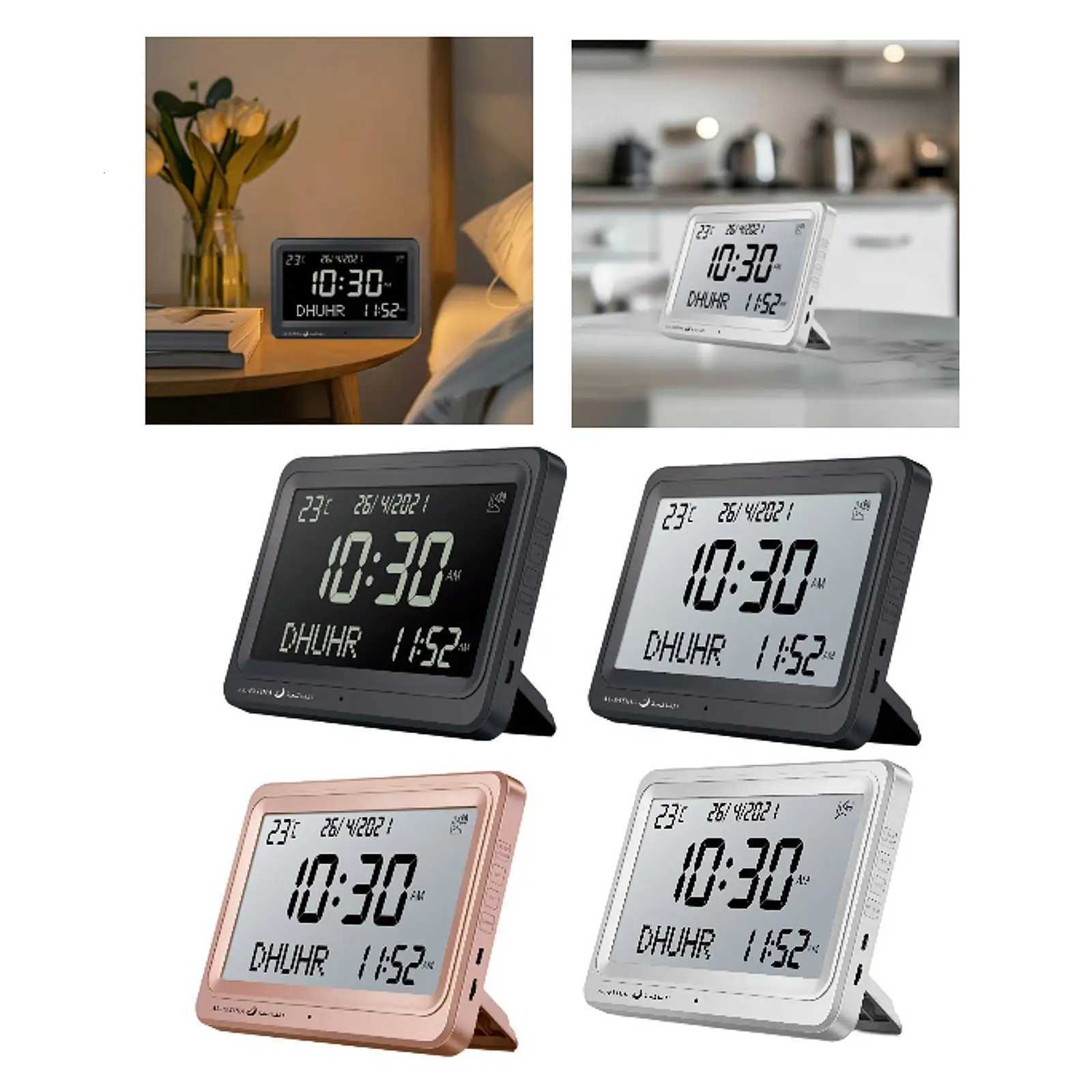 Azan Alarm Clock Islamic Temperature Decoration Muslim Prayer Clock Table Clock for Home Desk Party Living Room Fathers Day M251205 - view 5