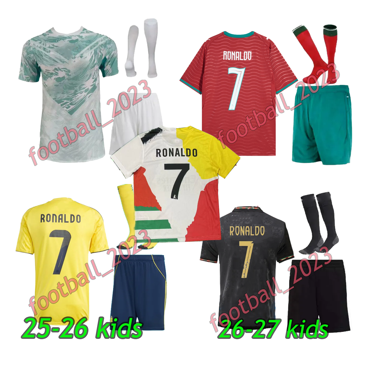 kids football kits Ronaldo soccer Jerseys 25 26 27 CR7 Football shirt