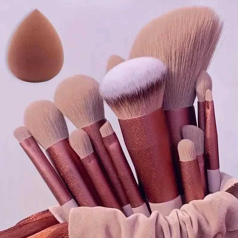 Vegan Makeup Brush Set - Soft Fluffy Kabuki Blending Brushes for Foundation Contour Baking Cruelty-Free Salon ToolsT251205