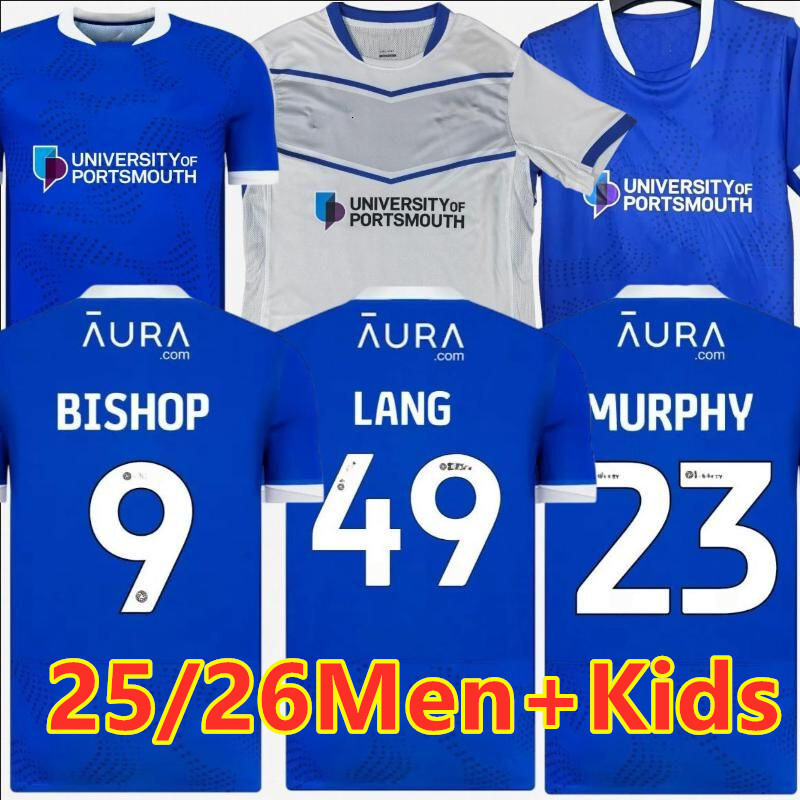 25 26 Portsmouth soccer jerseys Bishop Lang Waddingham Yang Swift Segecic fans 2025 Fratton home away Pompey jersey football shirt men kids fans kit Murphy Ritchie