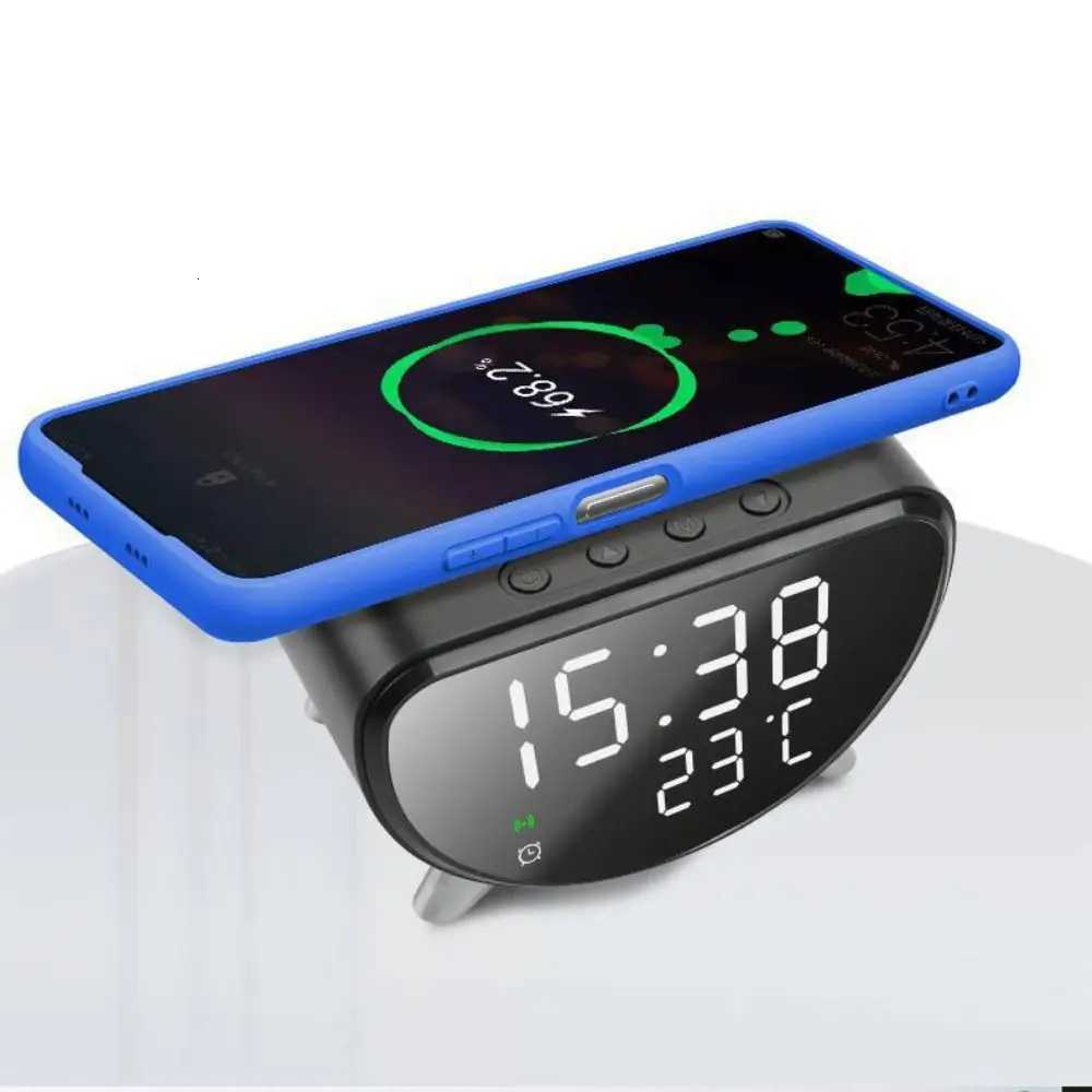 Plastic Multifunctional Alarm Clock 15W Fast Charging Alarm Function Temperature Clock Temperature Monitoring M251205 - view 3