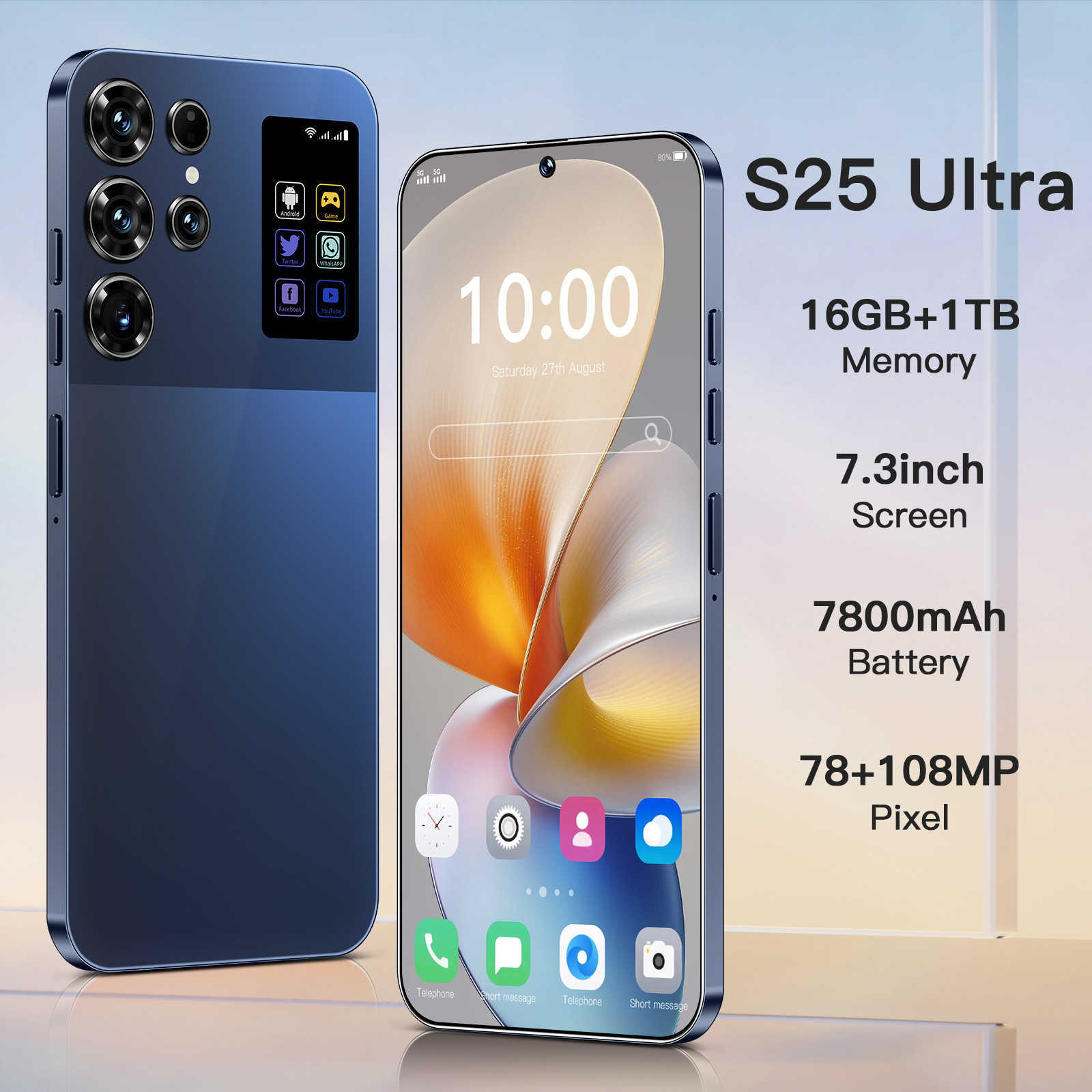 Mobile phone S25 Ultra 2+16 in-cell perforated smart large-screen all-in-one device 4G network L251205