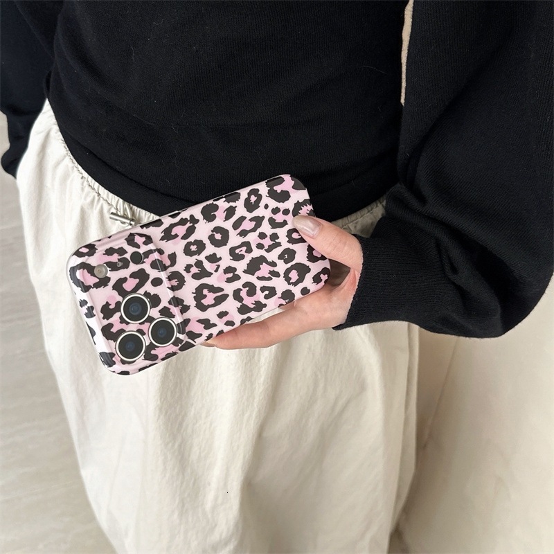 INS Korean Style Leopard Print for iPhone 17 Max Apple 16 Phone Case 15 Pro Matte IMD Girl 14P