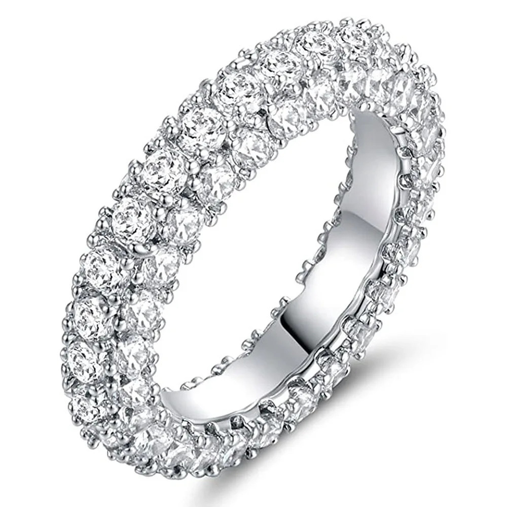 Round 925 Sterling silver aesthetic Band Ring For Women Lady Anniversary Gift Jewelry Wholesale 251126