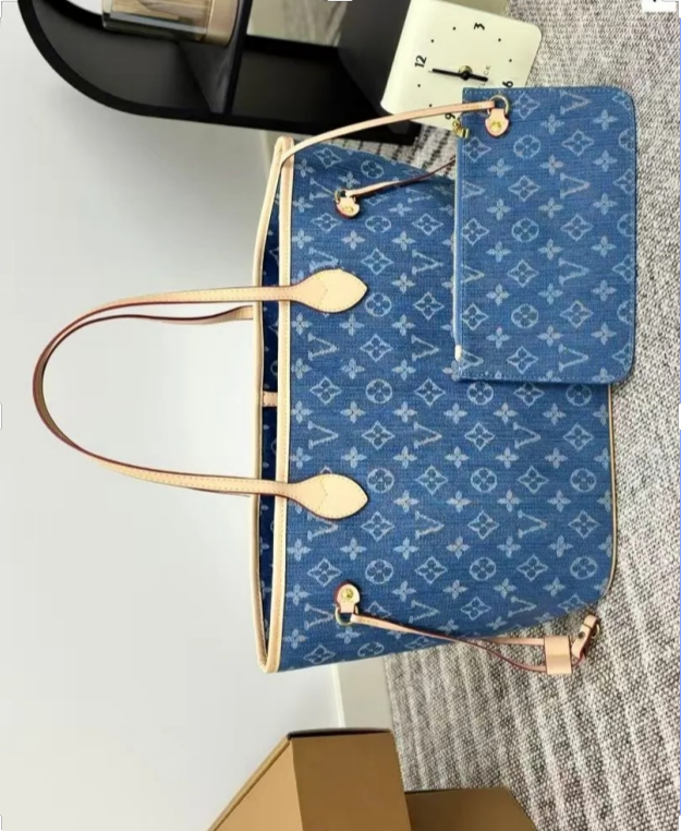 new hot luxurys designer bag lvslys denim tote bag women shoulder louislys handbags woman flap ladybags chain capacity shopping vuittonhandbags ladies purse 168CC