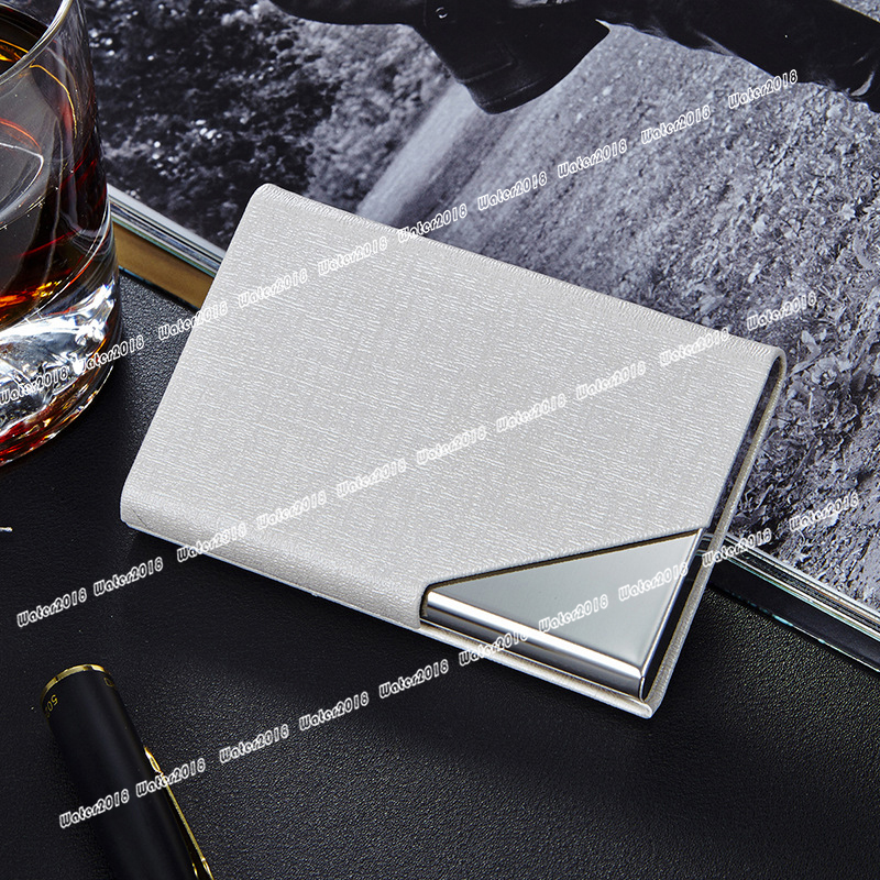 Business Card Holder Upgraded Leather Card Case Metal Slim Pocket Name Card Box RFID Blocking Business Cards Carrier with Magnetic Closure 10 Colors