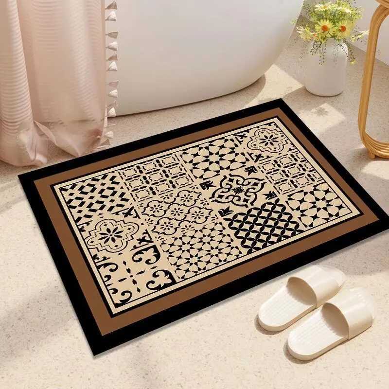 Soft diatom mud bathroom floor mat door floor mat toilet water absorption non-slip quick drying household door carpet mat H251205