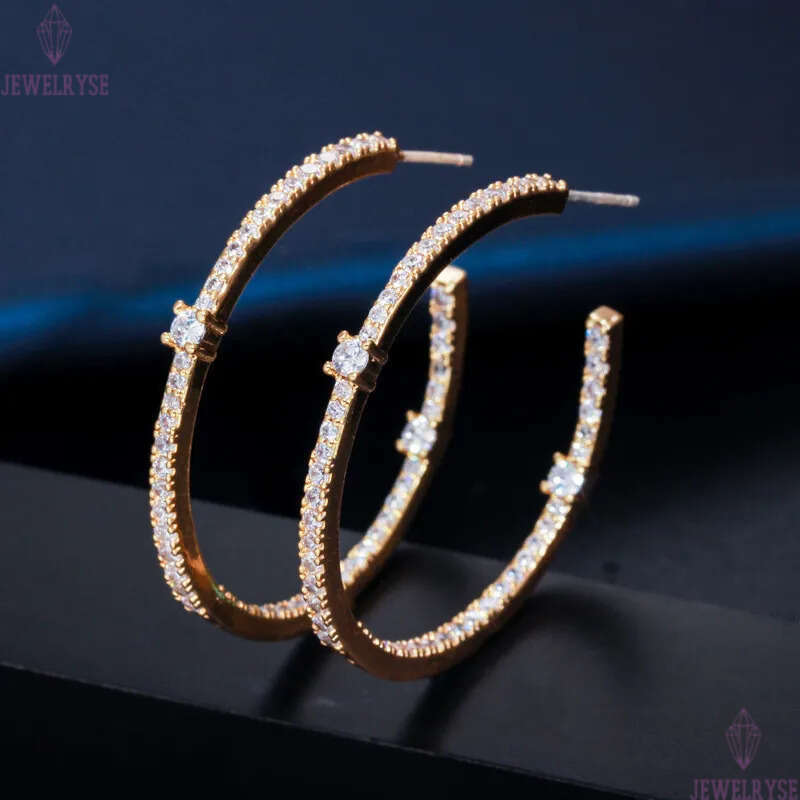 Fashion Hoop Colorful AAA Cubic Zirconia Earrings Designer 925 Silver Post Copper Jewelry 18k Gold Full White CZ Earring Valentines Day For Women